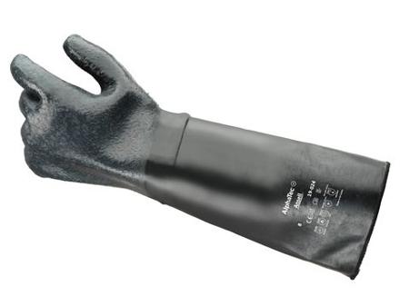 19024080 Ansell AlphaTec 19-024 Black Cotton Cold Resistant, Heat Resistant Gloves, Size 8, Neoprene Coating