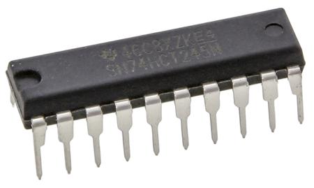 SN74HCT245N Texas Instruments , 1 Bus Transceiver, 8-Bit Non-Inverting CMOS, 20-Pin PDIP