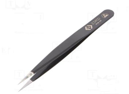 T2340D CK 110 mm, Stainless Steel, Extra Fine, ESD Tweezer