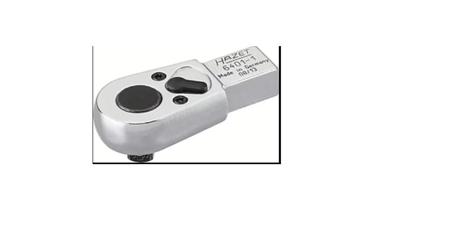 6401-1 HAZET Hex Reversible Ratchet, 9 x 12 mm Insert, 46.5 mm, Chrome Plated Finish