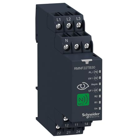 RMNF22TB30 Schneider Electric Frequency, Phase, Voltage Monitoring Relay, 3 Phase, DPDT, DIN Rail