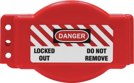 97492 ABUS Red 3-Lock Plastic Gate Valve Lockout, 165mm Shackle