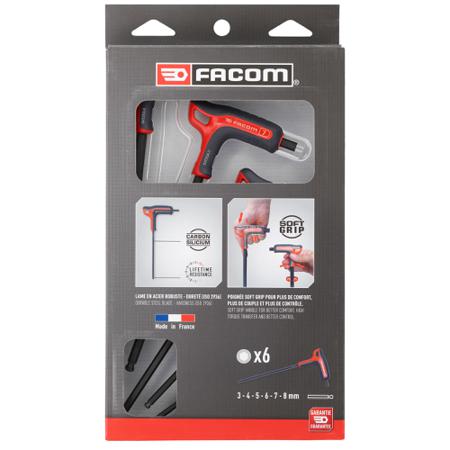 84TZSA-PB Facom 6pce P Shaped Hex Key Set - BALL 3