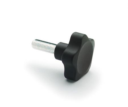 166155 Elesa  Black Polyamide Based Technopolymer Star Knob Knob, M6, Threaded Mount
