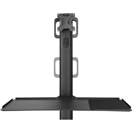WKSTNCART CPU Holder, Max 50.4 → 63in Monitor With Extension Arm