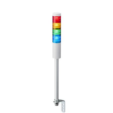 LR5-402LENW-RYGB Patlite LR5 Series Red/Green/Amber/Blue Signal Tower, 4 Lights, 24 V dc, Pole Mount