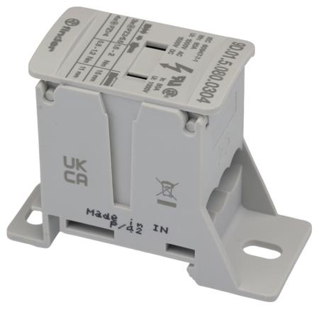 9D-01-5-080-0304 Finder Non-Fused Terminal Block, 7 Way, 16mm², 100kA, 1000/1500 V AC/DC, White