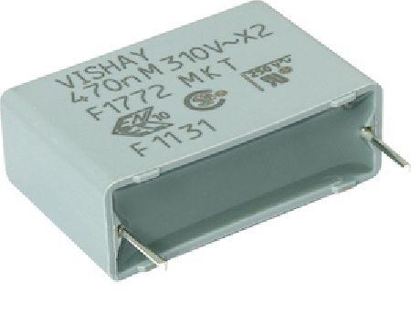 F17725102000 Vishay 1μF Polyester Film Capacitor 310V ac ±10% F1772 Series Through Hole