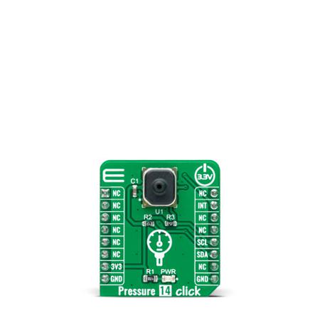 MIKROE-4424 MikroElektronika Pressure 14 Click Pressure Sensor MikroBus Click Board for ABP2LANT060PG2A3XX