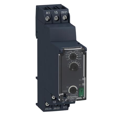 RE22R2CMR Schneider Electric Harmony Time Series DIN Rail Mount Timer Relay, 24 → 240V ac/dc, 2-Contact, 0.05 → 1s,