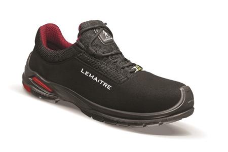RILLS30NR42 LEMAITRE SECURITE RILEY LOW Unisex Black, Red Aluminium Toe Capped Safety Trainers, UK 8, EU 42