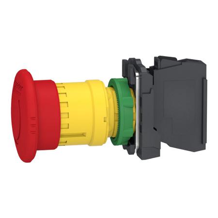XB5AS84462 Schneider Electric Harmony XB5 Series Turn to Release Emergency Stop Push Button, Panel Mount, 22mm Cutout, 2NC, IP66,