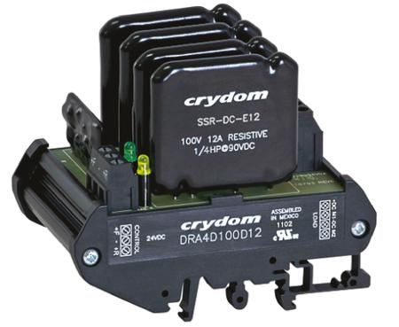 DRA4D100E12 Sensata Crydom DRA4D Series Solid State Interface Relay, 32 V dc Control, 12 A Load, DIN Rail Mount