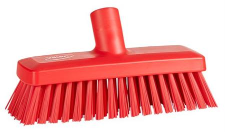 70424 Vikan Broom, Red With Polyester, Polypropylene, Stainless Steel Bristles for  for General Purpose