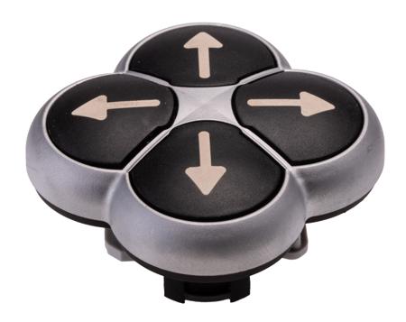 286336 M22-D4-S-X7 Eaton RMQ Titan M22 Series Black Momentary Push Button Head, 22mm Cutout, IP66