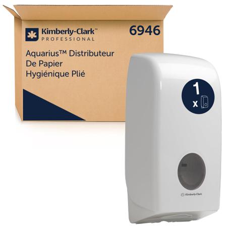 6946 Aquarius White Plastic Toilet Paper Dispenser, 170mm x 350mm x 380mm