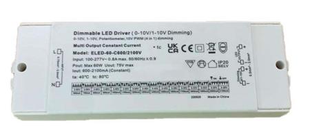 360-665 RS PRO Dimmable LED Driver, 3 → 65V Output, 60W Output, 2100mA Output, Constant Current Dimmable