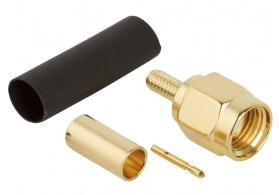 132114 Amphenol RF, Plug Cable Mount SMA Connector, 50Ω, Crimp Termination, Straight Body