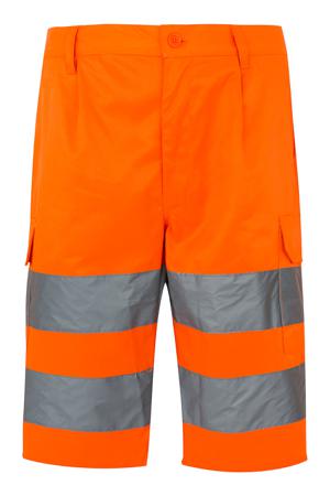 303005_19_S Velilla 303005 Fluorescent Orange Unisex Hi Vis Shorts, 86cm