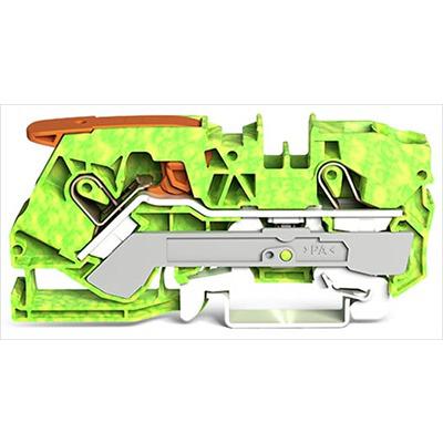 2110-1207 WAGO TOPJOB S Series Earth Terminal Block, 10mm², 1-Level, Push In Termination, ATEX, IECE