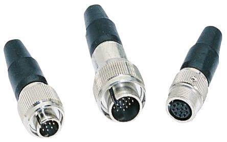 HR10A-10TP-12P--73- Hirose HR10 Series, 12 Pole Cable Mount Connector Plug, with Male Contacts