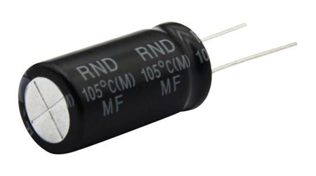 RND-150KMF035M101F12P50 RND 100μF Electrolytic Aluminium Capacitor 35V dc, Through Hole - RND 150KMF035M101F12P50