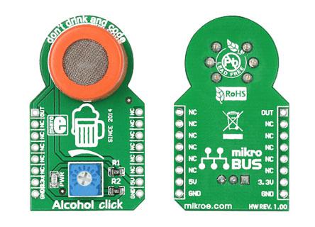 MIKROE-1586 MikroElektronika Alcohol Click Gas Sensor Add On Board for MQ-3