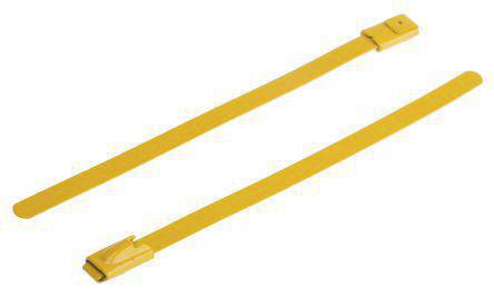 183-4209 RS PRO Yellow 316 Stainless Steel Ball Lock Cable Tie, 150mm x 4.6 mm