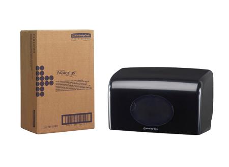 7191 Aquarius Black Toilet Roll Dispenser, 191mm x 139mm x 309mm