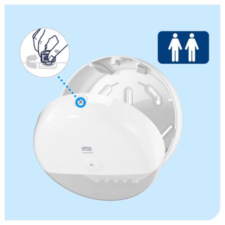 681000 Tork White Plastic Toilet Roll Dispenser, 156mm x 219mm x 219mm