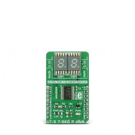 MIKROE-2840 MikroElektronika , UT-S 7-SEG R Click LED Driver LED Driver for MAX6969 for 7-Segment Display