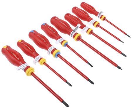 MOD.AT1VE Facom Phillips; Pozidriv; Slotted Insulated Screwdriver Set, 8-Piece