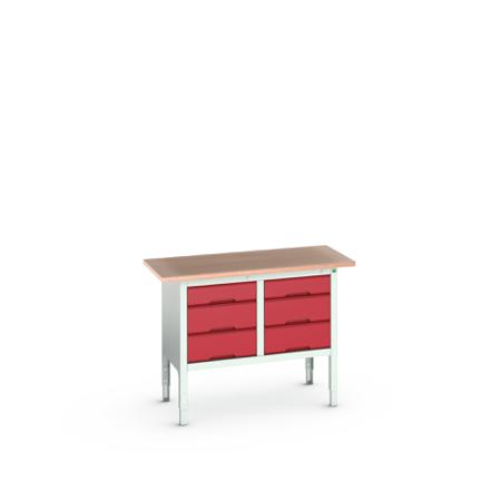 16923004.24 Bott Steel Workbench, 75kg Max Load, Adjustable Height, 930mm x 600mm x 1250mm