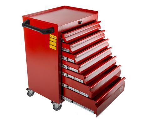 753-1589 RS Pro 7 drawer Wheeled Steel Tool Chest , 970mm x 630mm x 450mm