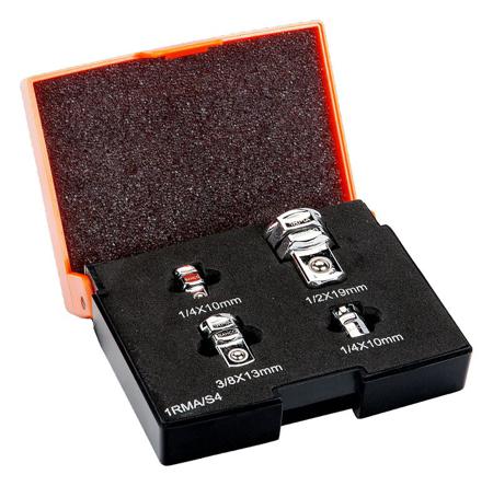 1RMA-S4 Bahco 4 Pieces Alloy Steel Ratchet Wrench Adopter Set