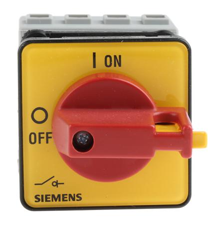 3LD2050-1TL13 Siemens 3P+N Pole Panel Mount Isolator Switch - 16A Maximum Current, 7.5kW Power Rating, IP65