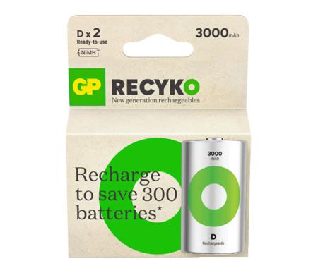 GPRHC30DC002 GP Recyko Gp Batteries NiMH Rechargeable D Battery, 3Ah