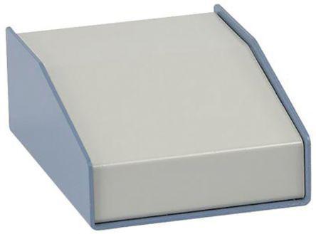 1456FH3WHBU 1456 Sloped Front Enclosure, Beige (Top), Blue (Case), Aluminium, 165 x 211 x 76mm