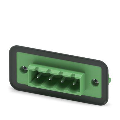 1898855 Phoenix Contact, 5.08mm Pitch, 4 Way, , Pluggable Terminal Block, Feed Through Header, Flange Mount, Plug In, Push In