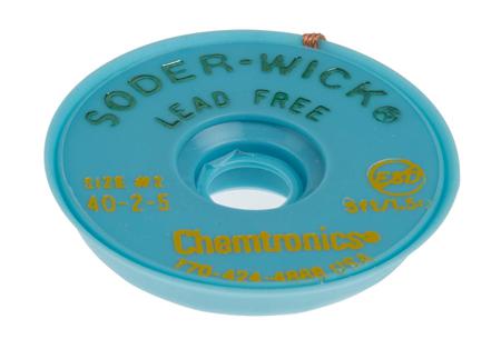 40-2-5 Chemtronics 1.5m Lead Free Desoldering Braid, Width 1.5mm