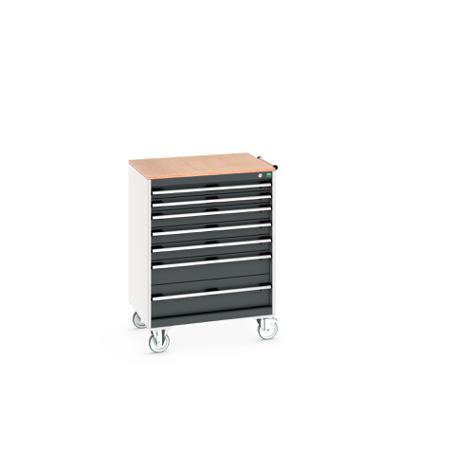 40402161-19V Bott, 7 Drawer Sheet Steel Floor Standing Storage Cabinet, 800 X 650 X 1090mm