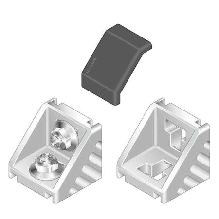 3842548862 Bosch Rexroth Angular Cover Cap, Connecting Component, Strut Profile 45 mm, Groove Size 10mm