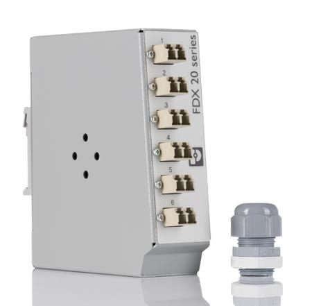 1019710 Phoenix Contact 6 Port LC Multimode Duplex Fibre Optic Patch Panel With 2 Ports Populated