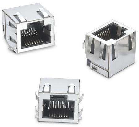 634008149721 Wurth Elektronik WR-MJ, 8 Way Horizontal Surface Mount Nickel Plated Brass RJ45 Connector Female