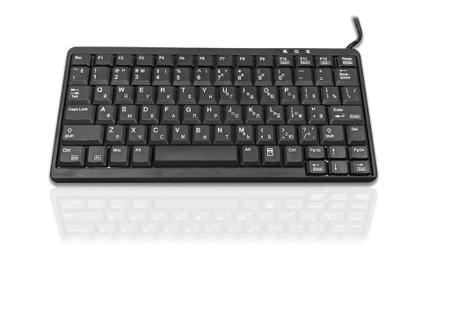 KYB500-K82A-CY Ceratech  Wired PS/2 & USB Compact Keyboard, QWERTY (Cyrillic), Black
