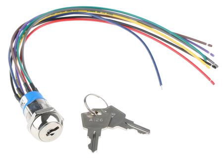 JD10F126W Key Switch, DP-NO, 4 A @ 28 V dc 3-Way, -30 → +85°C