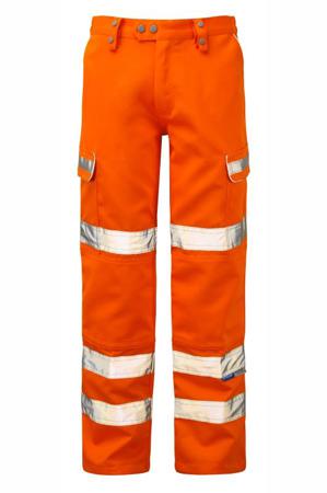 PR336LDSR-26 PULSAR PR336LDS Orange Water Repellent Hi Vis Trousers, 46in Waist Size