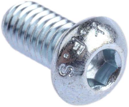 483-9650 RS PRO Bright Zinc Plated Steel Hex Socket Button Screw, ISO 7380, M6 x 12mm