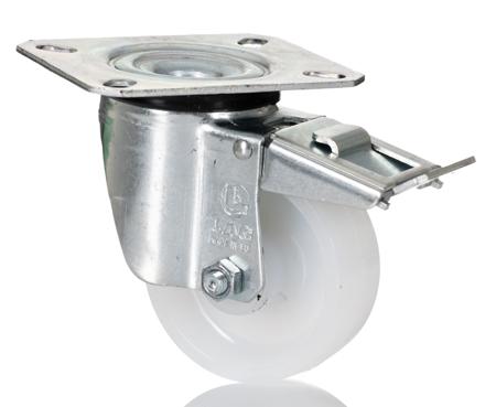18762  FR LAG Braked Swivel Castor Wheel, 120kg Capacity, 80mm Wheel