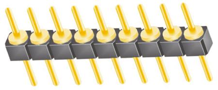 TS-109-G-A Samtec TS, 2.54mm Pitch, 9 Way, 1 Row, Straight Pin Header, Through Hole